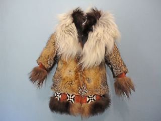 Inuiput Alaskan Eskimo Childrens Fur Parka/Coat wolf cross fox