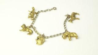 Vintage Gold Jungle African Animal Charm Bracelet All Categories