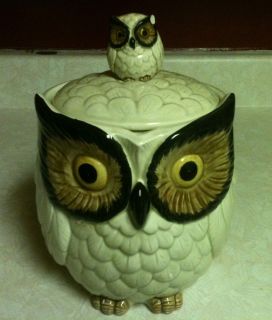 Vintage OMC Classic 1950s Owl Cookie Jar with Lid REDUCED PRICE