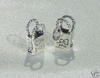 LOVE TO SHOP SHOPPING BAG 3D CHARMS CHARM 925 STERLING SILVER