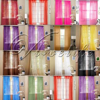 Sheer Voile Window Panel Curtain Drape treatment Scarf Assorted