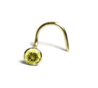 Canary Yellow Diamond Nose Stud 3pt in Choice of Gold