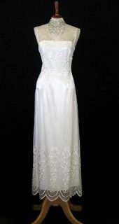 NWT Jessica McClintock White Embroidered Netting over Satin Wedding