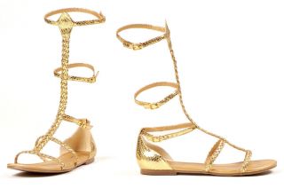 Gold Gladiator Sandals Cleopatra Goddess Costume Shoes Womans size 6