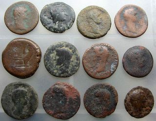 12 unresearched Roman bronze coins, UK detecting finds.