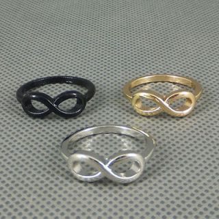 Fashion Punk Simple Style Metal infinite infinity sign Ring size 6 e