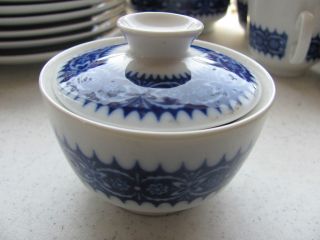 Winterling blue white lidded sugar bowl Echt Kobalt Bavaria