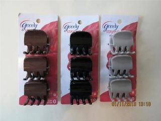 Goody Stayput Secure Fit 1 3/8 Hair Claw Clips 2 Packs Of 3 Total Of