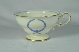 CASTLETON China EMPIRE blue ivory CUP (6) GOLD TRIM EXC