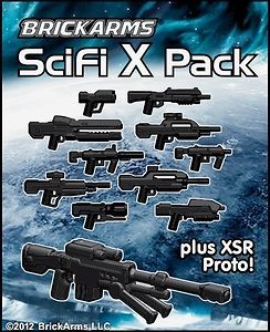 BrickArms 2.5 Scale Weapon Pack Set of all 11 Sci Fi X XSR Proto
