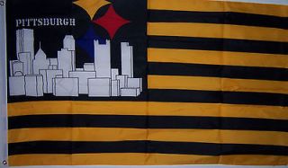 NEW 3x5ft PITTSBURG STEELERS SKYLINE CITY PRIDE BANNER FLAG