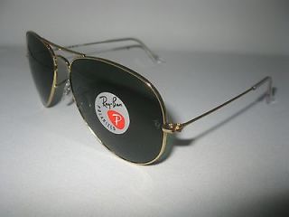 New Ray Ban Aviator 3025 Gold 001/58 Polarized Sunglasses 100%