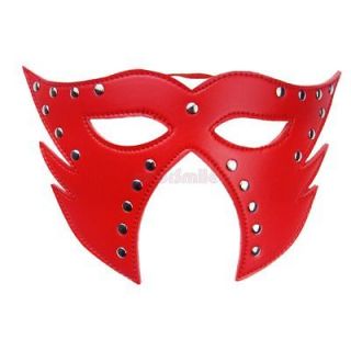 PU Women Men Unisex Red New Year Masquerade Costume Ball Dance Fox