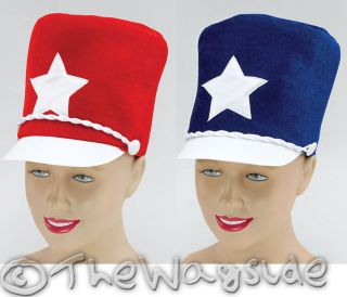 MAJORETTE HATS RED OR BLUE   FANCY DRESS PARADE CARNIVAL BAND MARCH