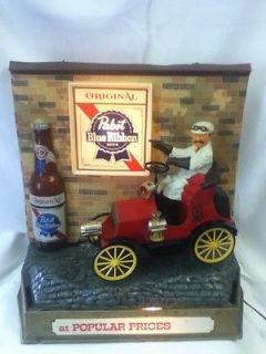 CP7 PABST BEER SIGN LIGHT CAR MOTION JALOPY AUTOMOBILE LIGHTED BACK
