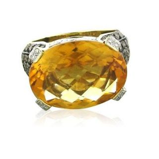 NEW LEVIAN 14K YELLOW GOLD 1.83ctw DIAMOND 10ct CITRINE RING $7695