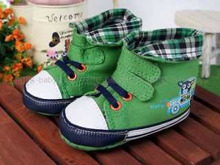 New toddler baby boy green high top shoes US size 2 3 4 A989