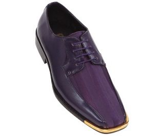 Bolano Mens Purple Satin Gold Tip Style 174GT 049 Formal dress shoe