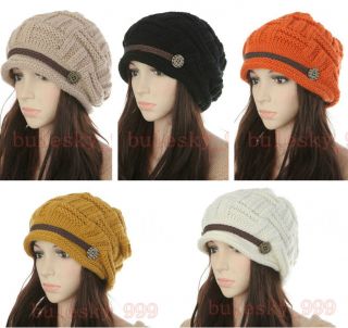 Fashion Women Warm Rageared Baggy Winter Beanie Knit Crochet Hats Cap