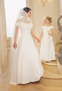 NWT Jessica McClintock Ivory Satin Embroidered Bridal Wedding Gown