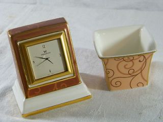 Wedgwood Bone China  Marrakech  Side Table Clock with Small Vase