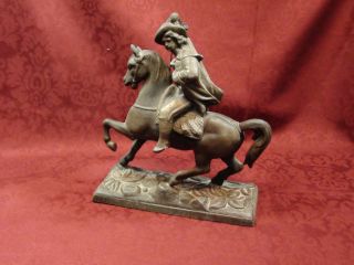 Antique Spelter Figure Statue of a Spanish Horseman