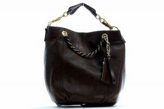 Love Moschino Womens Brown Leather Hobo Tote Handbag