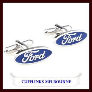 Mens Stainless Steel Ford Logo Cufflinks
