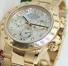 Rolex Daytona 116528 18k Gold Mother of Pearl Diamond WatchChest
