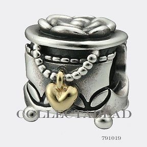 Newly listed Authentic Pandora Silver & 14k Gold Jewelry Box Bead