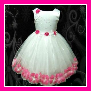 Pink White Party Prom Girls Dresses SZ 9 18M 1,2,3,4, 5Y