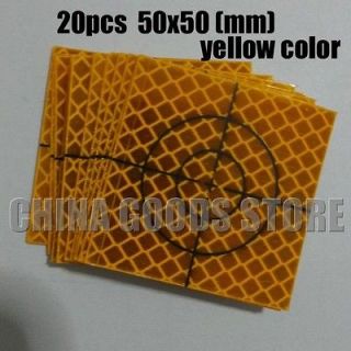 20pcs YELLOW Reflector Sheet 50 x 50 mm Reflective tape target FOR