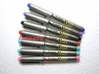 Pilot Vpen V Pen Disposable Medium Nib Fountain Pen, 7 Colors Set