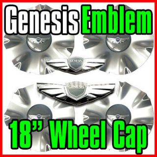 18inch WING CENTER WHEEL CAP + EMBLEM SET for GENESIS V8 5.0 SEDAN