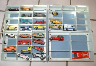 23 1970s 80s Vintage Hot Wheel cars and collector case & One red line