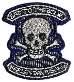 HARLEY DAVIDSON BAD TO THE BONE YOUTH PATCH   SKULL AND CROSS BONES