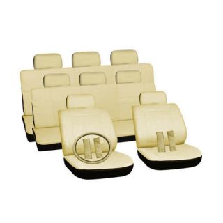 Set Solid Tan SUV Seat Covers FREE Steering Wheel Belt Pads Head Rests