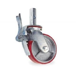 Scaffold Caster with Red 8 Polyurethane on Steel Wheel & 1 3/8 Stem