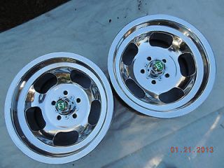 JUST POLISHED ANSEN 15x7 SLOT MAG WHEELS MAGS GASSER FORD GT DODGE