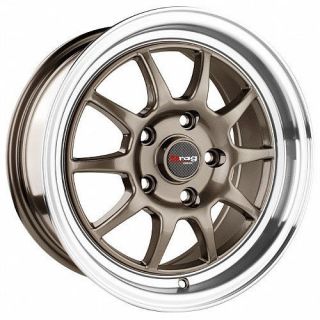 DRAG DR16 RIMS BRONZE 15x7 +40 4x100    SET OF 4 WHEELS