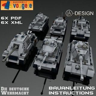 CUSTOM instructions 6 WW2 Tank King Tiger Panther Army WWII made of