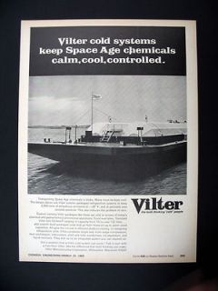 Vilter Cold Systems Barge Moving Anhydrous Ammonia 1969 print Ad