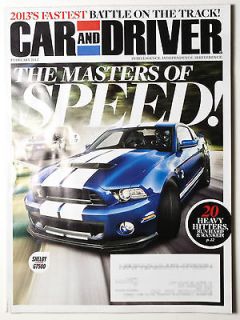 Car and Driver Magazine February 2013   Shelby GT500   Vol. 58, No. 8