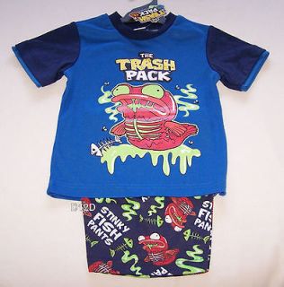 The Trash Pack Boys Blue Glow In Dark Printed Pyjama Set Size 4 New