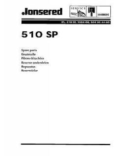 Jonsered 510 SP Chain Saw Parts List / IPL