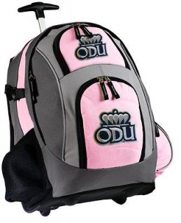 University Wheeled Backpack ODU Bag with Wheels Pink CarryOn Ladies