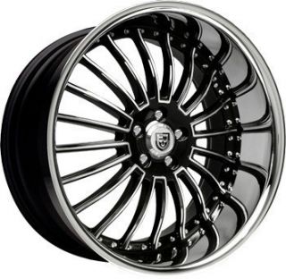 20 inch 20x10 Lexani LSS 11 Black SS Lip Wheel Rim 5x112 S4 S5 S6 S8