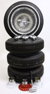 13 Dayton Style Reverse 100 Spoke Wire Wheels White Wall Tires
