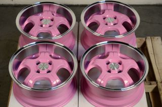Pink Low Offset 25 4 Lug Wheels Rio 5 Accent Aveo Cobalt Protege Rims
