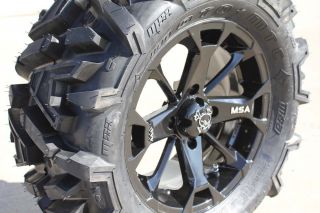 MSA Elixir Black 14 ATV Wheels 28 EFX Moto MTC Tires Sportsman RZR